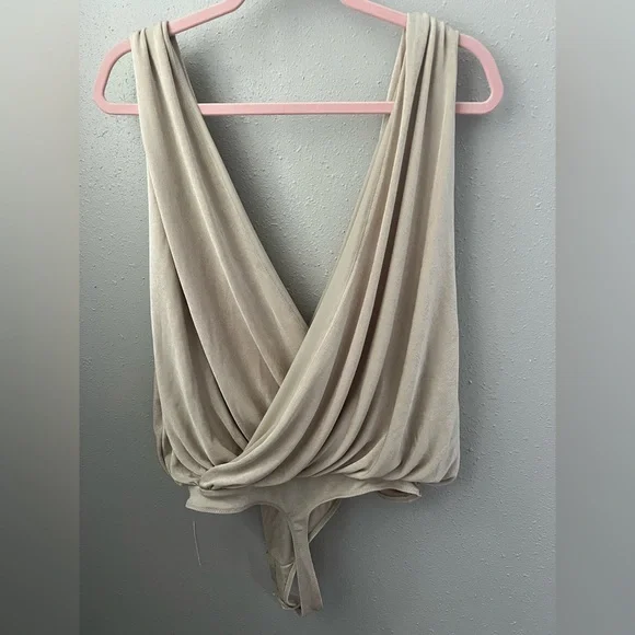 Free People Night Owl Bodysuit In Morning Oat Size Large New - Picture 5 of 8